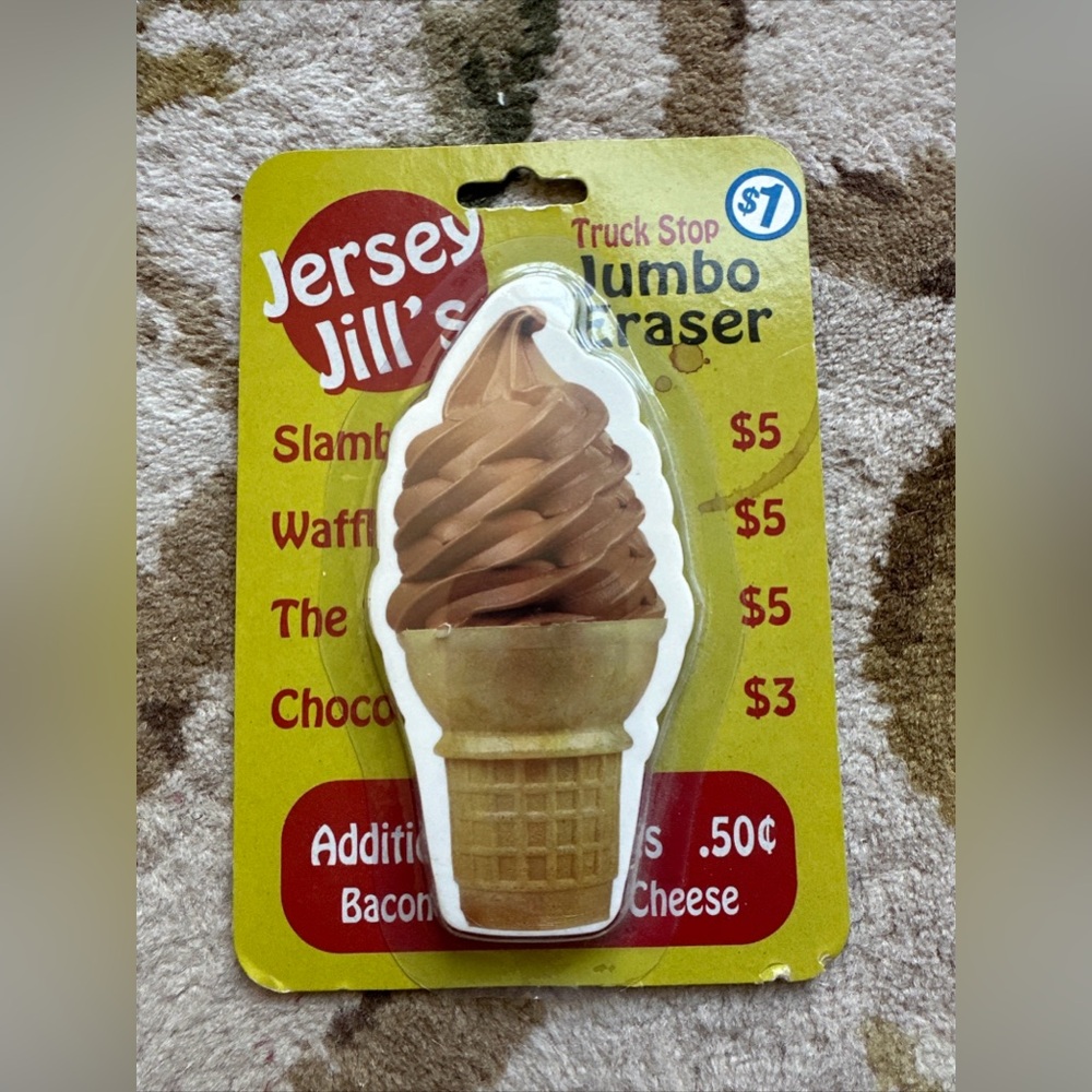 Jersey Jill's Truck Stop Jumbo Eraser Chocolate Cone Realistic Food Gag Gift